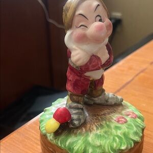 Whimsical Dwarf Cake Topper with Red and Green Accents